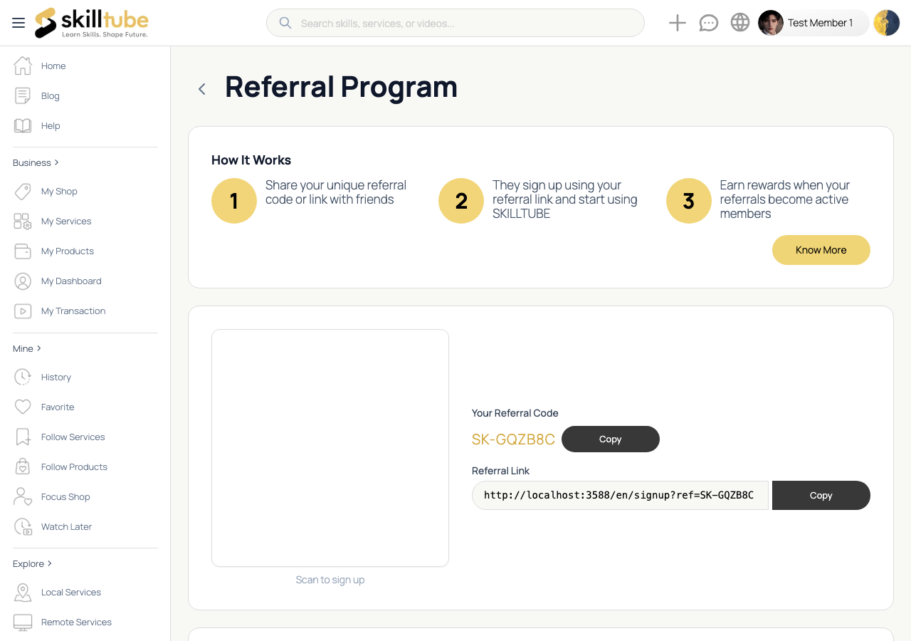 Where to find your referral code